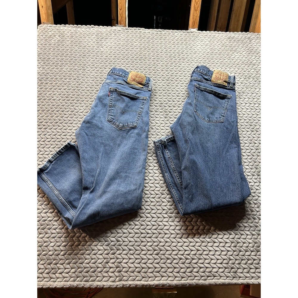 Levi's 505 Regular Fit Jeans Mens 36x30 Medium Wash Denim Lot of 2